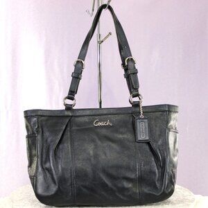 Coach Metallic Blue Leather Tote